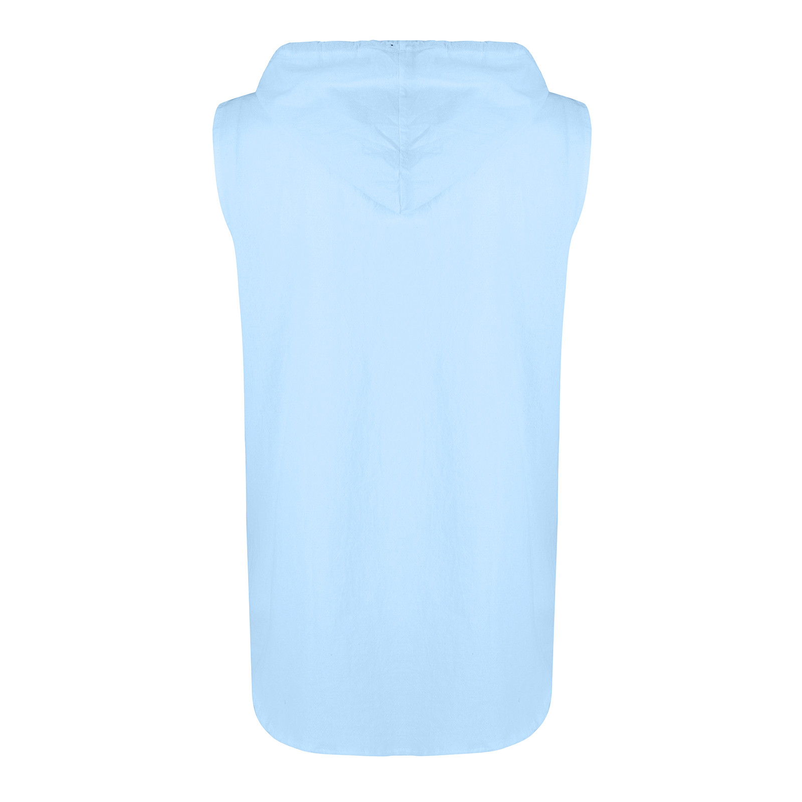 thumbnail image 3 of Camisa sin mangas con capucha y botones para hombre - Poliéster, versátil para llevar en cualquier época del año, 3 of 8